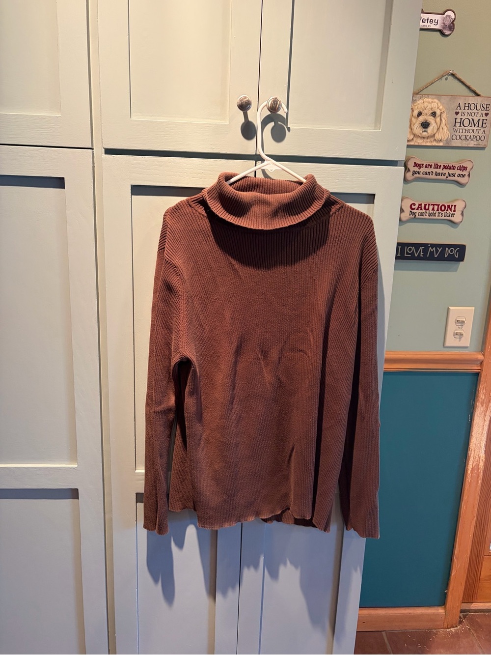 White Stag Brown Ribbed Turtleneck Sweater